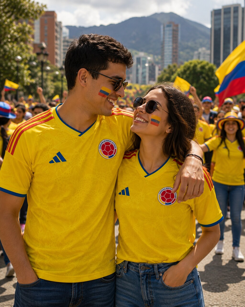 Parejas con camiseta de Colombia